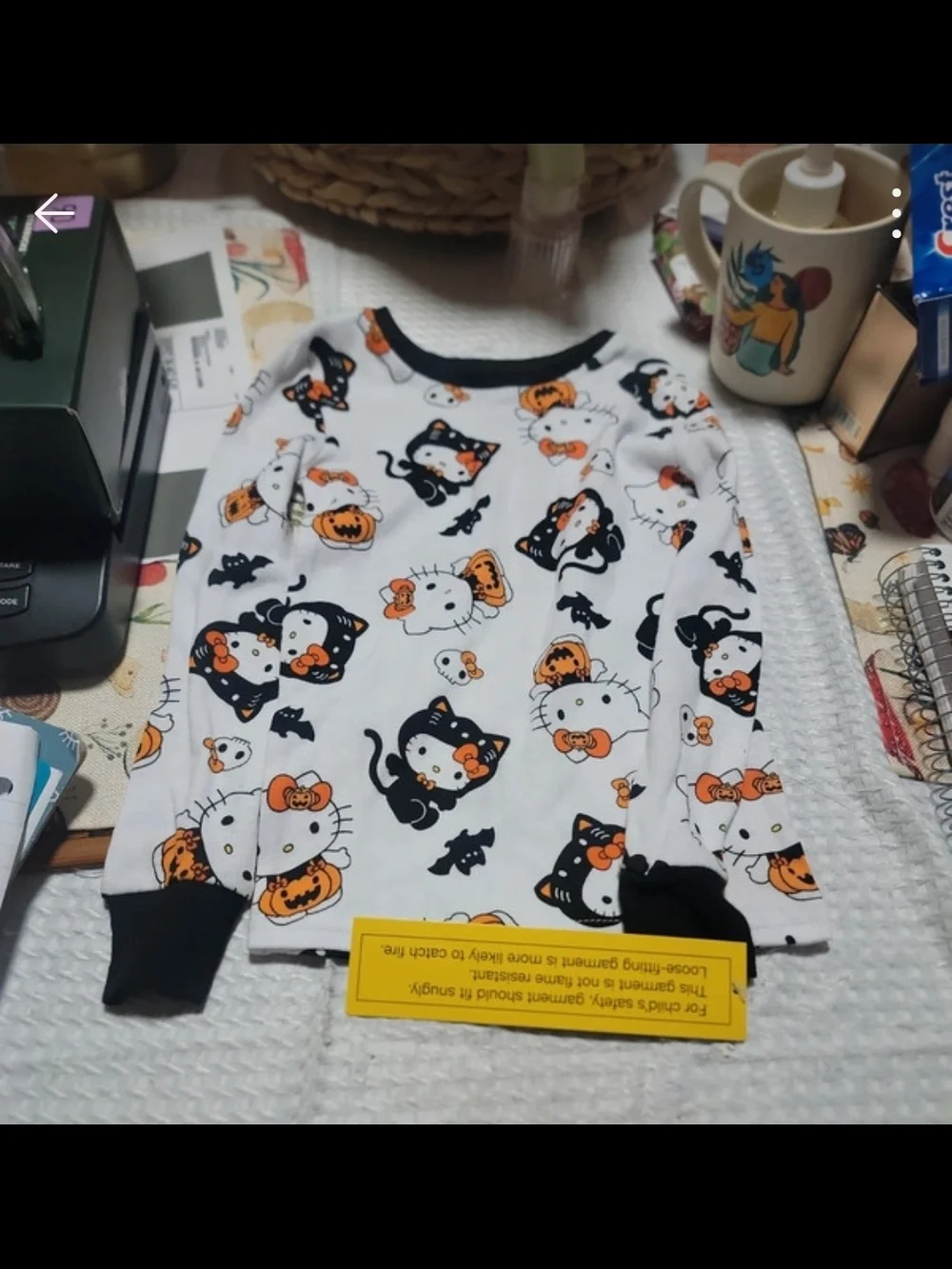 Hello Kitty Kids 2 Piece Halloween Pajama Set - Size 4